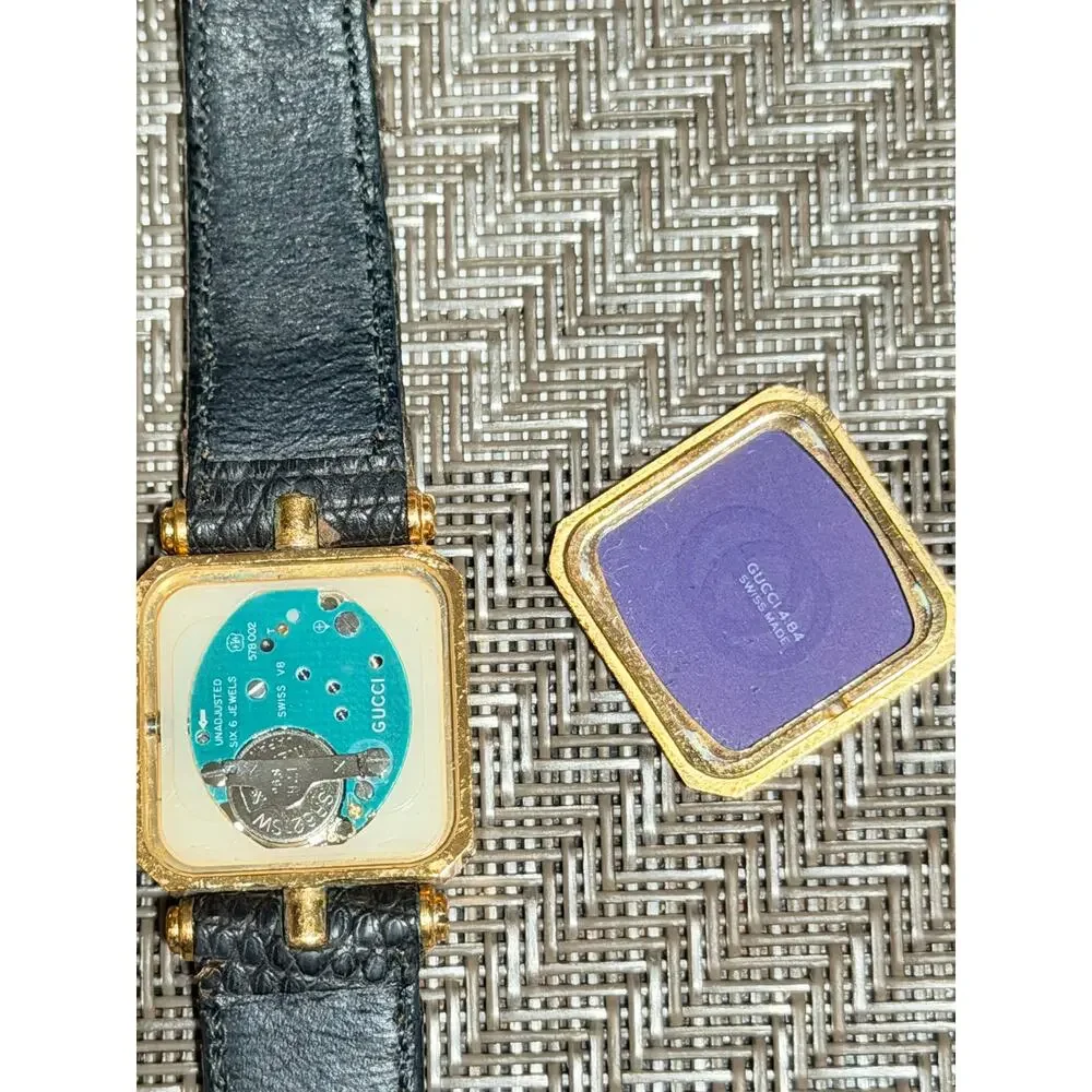 Vintage Swiss Gucci Gold Plated Women Ladies Watch For Parts Or Repair